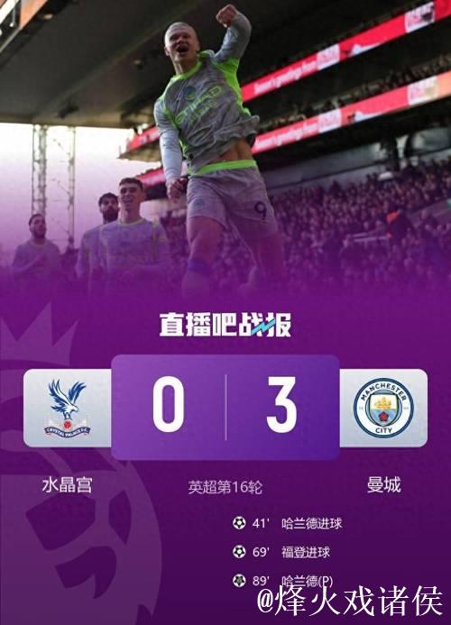 热闻|福登贴地斩,哈兰德双响!曼城客场3-0完胜水晶宫距榜首2分 热闻|福登贴地斩,哈兰德双响!曼城客场3-0完胜水晶宫距榜首2分